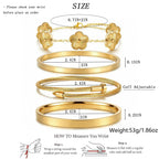 ISELBDR 18K Gold Bangle Bracelets for Women - Stackable Clover & Nail Love Bangle Set - Non-Tarnish Jewelry for Birthday Valentine's, Mother's Day & Christmas (Gold-A)