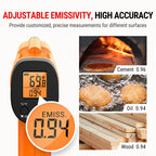 TempPro TP30 Infrared Thermometer Gun, Laser Thermometer for Cooking, Pizza Oven, Griddle, Engine, HVAC, Temperature Gun with Adjustable Emissivity & Max Measure -58°F ~1022°F (Previously ThermoPro)