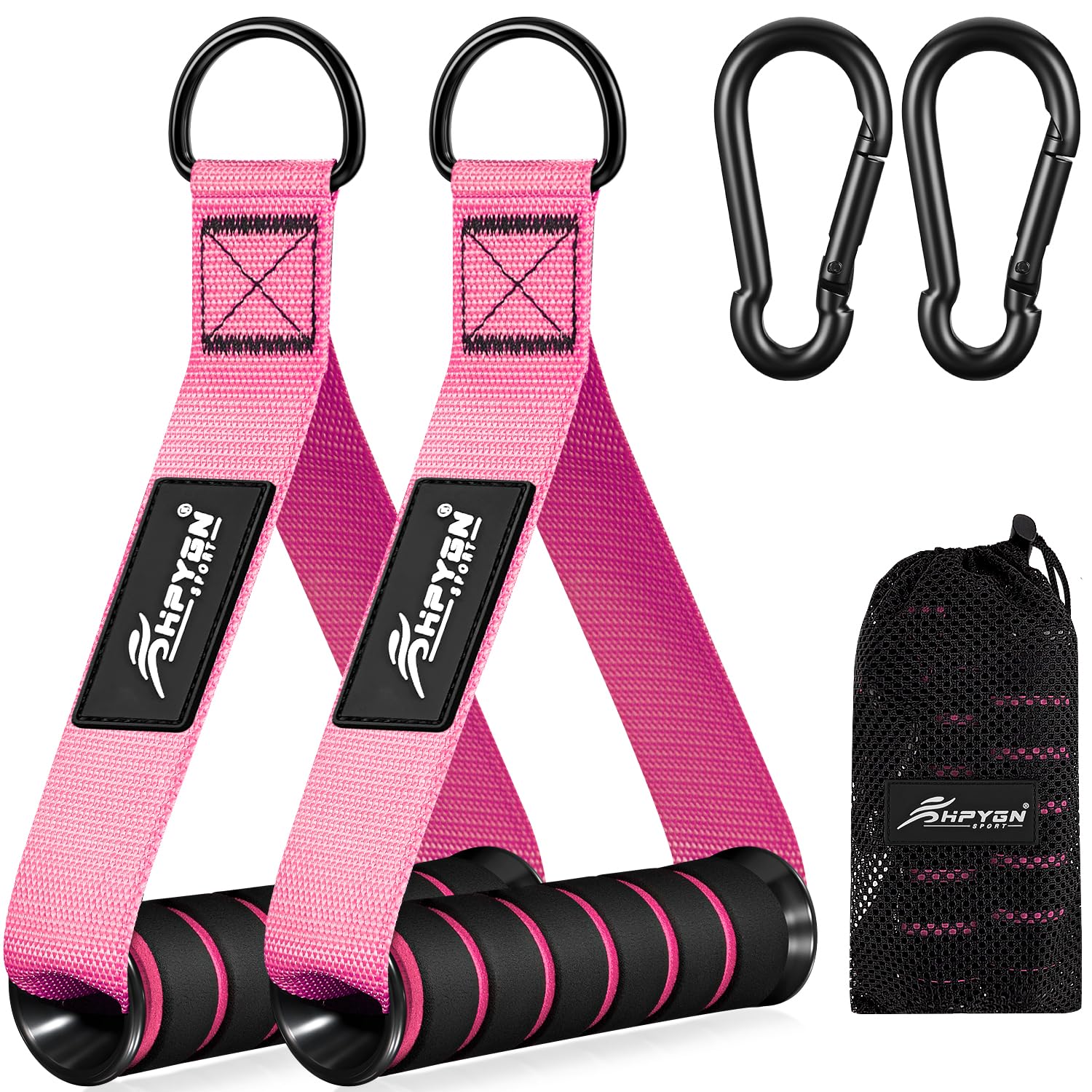 HPYGN Gym Equipment, Gym Exercise Handles, Cable Attachments for Gym, Replacement Handle Attachments for Cable Machine Pulleys, Resistance Band and Strength Trainer, Pull Down Workout Accessories