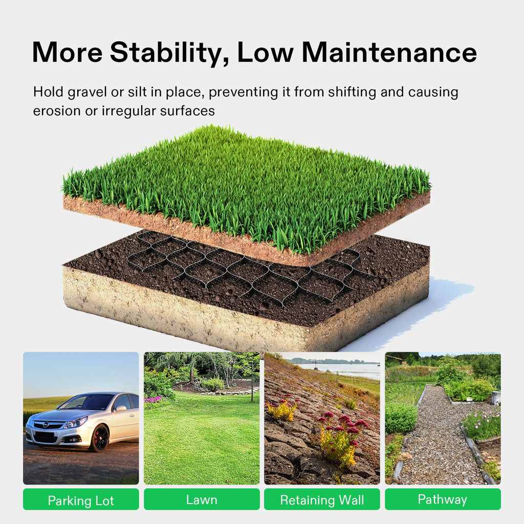 VIVOSUN 2'' Depth Ground Grid, 9x17 ft, High-Density HDPE Geo Cell