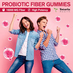 Totaria 9-in-1 Probiotic Fiber Gummies for Adults & Teens 16G Fiber per Serving, Psyllium Fiber Supplement with 5 Billion CFU Bacillus Coagulans, Inulin, ACV for Digestive & Gut Wellness - 60 Gummies
