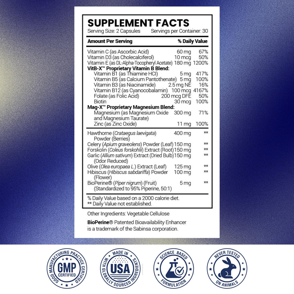Research Verified Blood Booster - Blood Support - Hawthorn, Magnesium, Celery Seed Powder, BioPerine - 180 Capsules - 3 Month Supply