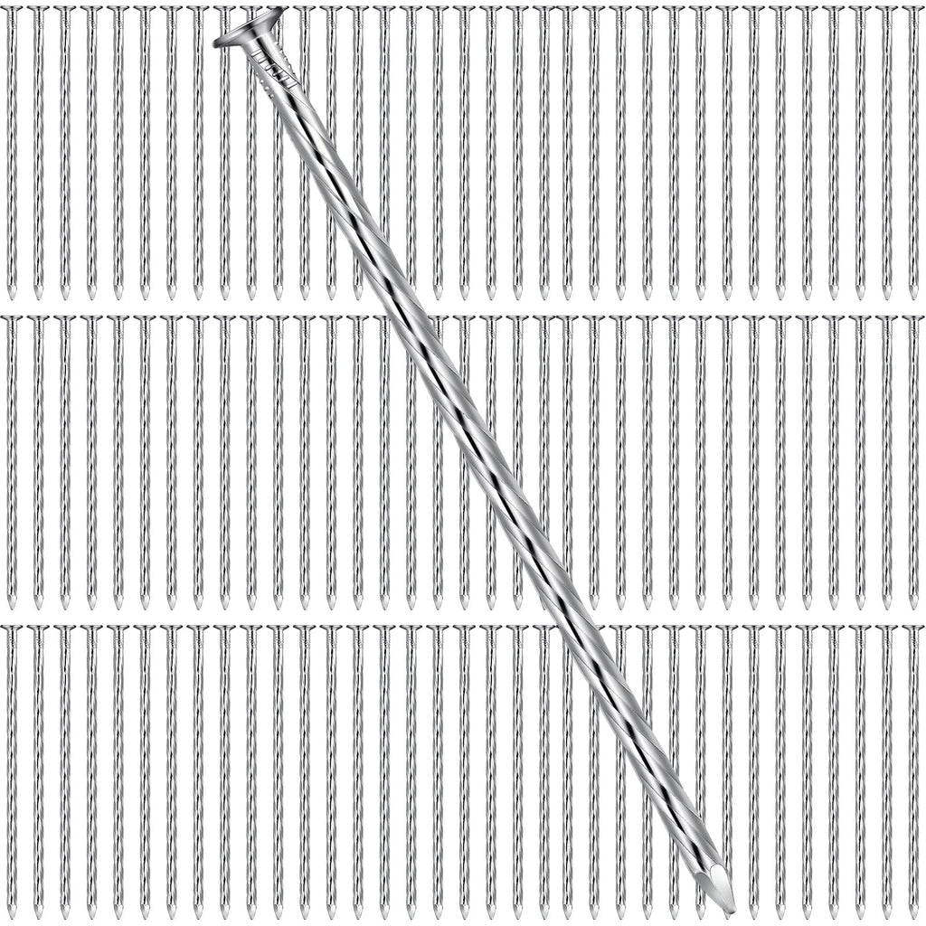 Nuenen 225 Pack 6 Inch Spiral Metal Landscape Spikes Artificial Turf Stakes Galvanized Grass Nails Heavy Duty Landscape Edging Anchoring Spikes for Artificial Turf Weed Barriers Paver Carpentry Tent