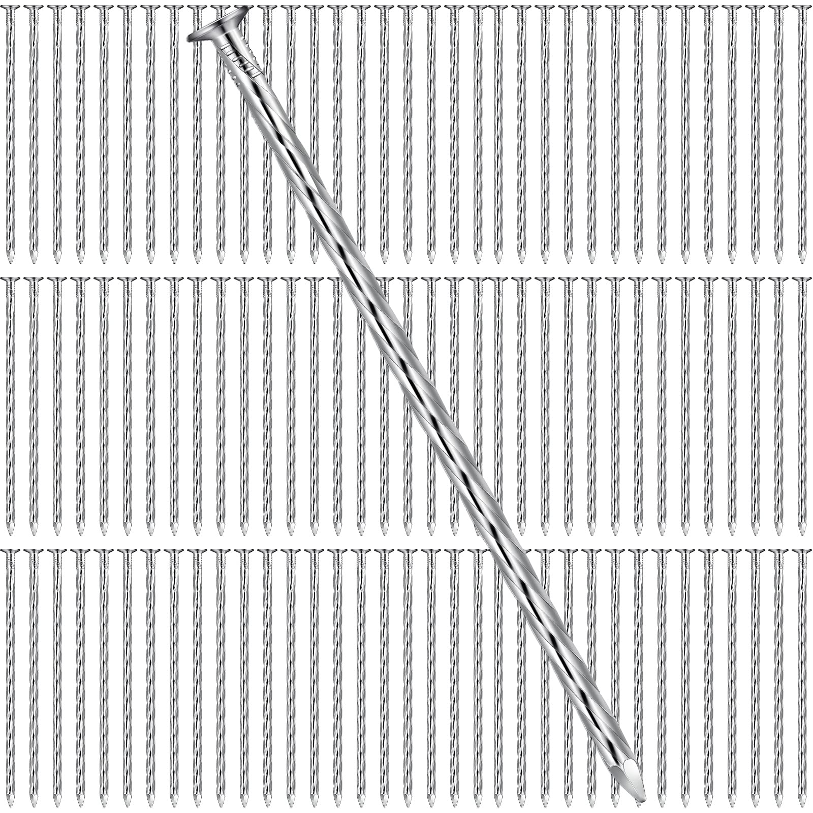 Nuenen 225 Pack 6 Inch Spiral Metal Landscape Spikes Artificial Turf Stakes Galvanized Grass Nails Heavy Duty Landscape Edging Anchoring Spikes for Artificial Turf Weed Barriers Paver Carpentry Tent