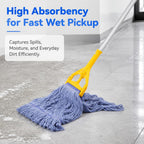 2 Pack Heavy Mop Replace Head，mop Head Replacement,Commercial mop Heads,Reusable Mop Head Refills-Replacement Mop Heads SuitableWet Industrial Blue Cotton Looped End String Head Refill (Blue)
