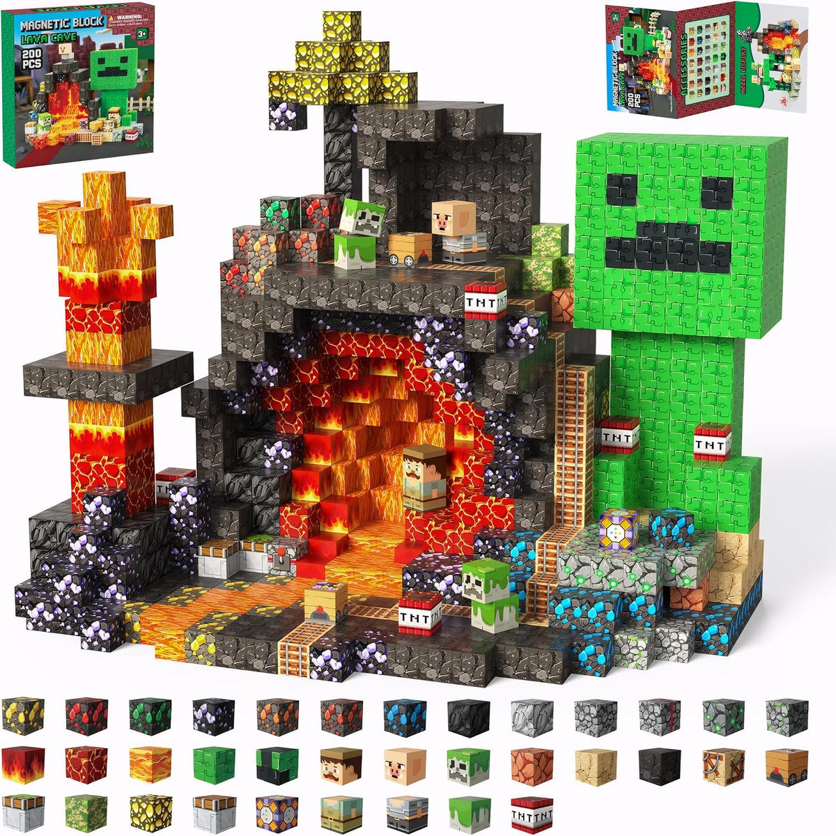 Laoren Magnetic Building Blocks STEM Toy Magnet Cubes for Kids 4-12