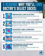Doctor's Select® 3 Pairs Plus Size Compression Socks Wide Calf - Up to 6XL | 20-30 mmHg Compression Socks for Women Wide Calf | Line Patterns 2