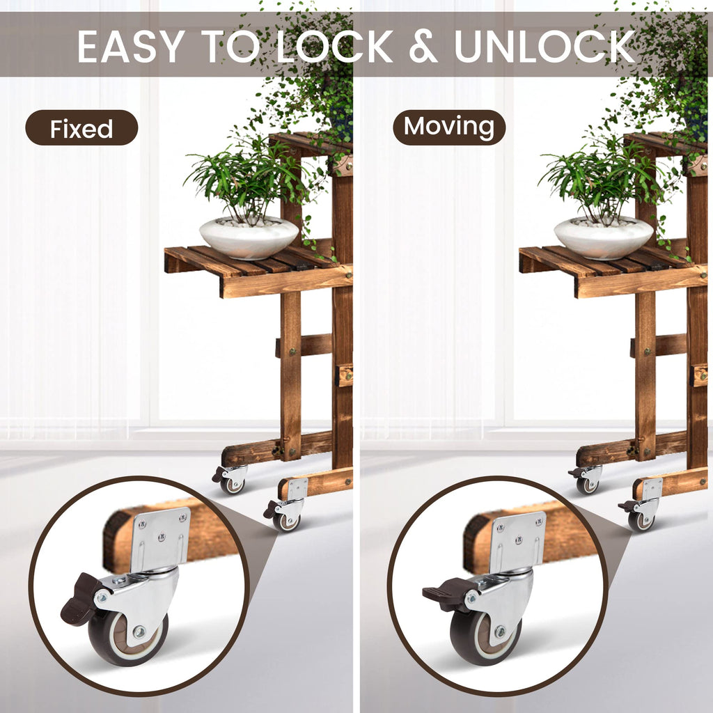 Nefish Side Mount Casters 2 Inch L-Shaped Small Rubber Caster Set of 4, Ball Bearing 360 Degree Plate Swivel Castors Wheel 600 LBS, Casters Wheels for Furniture, Baby Bed, Kitchen, Cabinet, Table