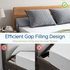 Homemate King Size（76"x10"x6"） Bed Wedge Pillow for Headboard - Upgraded Bed Gap Filler King Between Mattress and Headboard - Wedge headboard Pillow - Grey