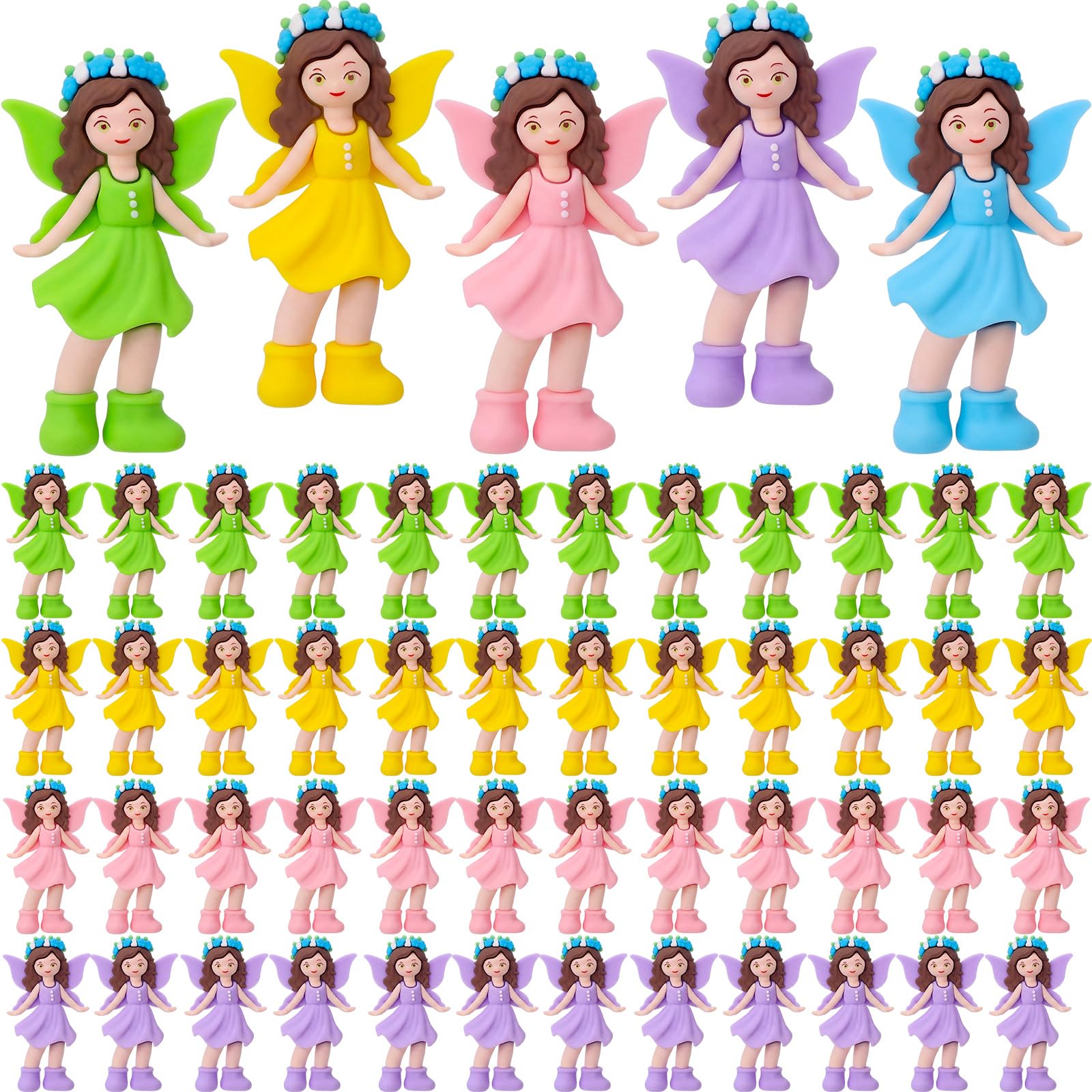 Chunful 50 Pcs Mini Fairy Figurines Bulk Miniatures Garden Party,Classic