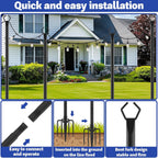 NSHWFW 10 Pack 10 ft Heavy Duty Metal String Light Poles Adjustable Outdoor Lighting Stand for Patio,Backyard,Garden,Party & Wedding Rustproof & Sturdy with Hooks