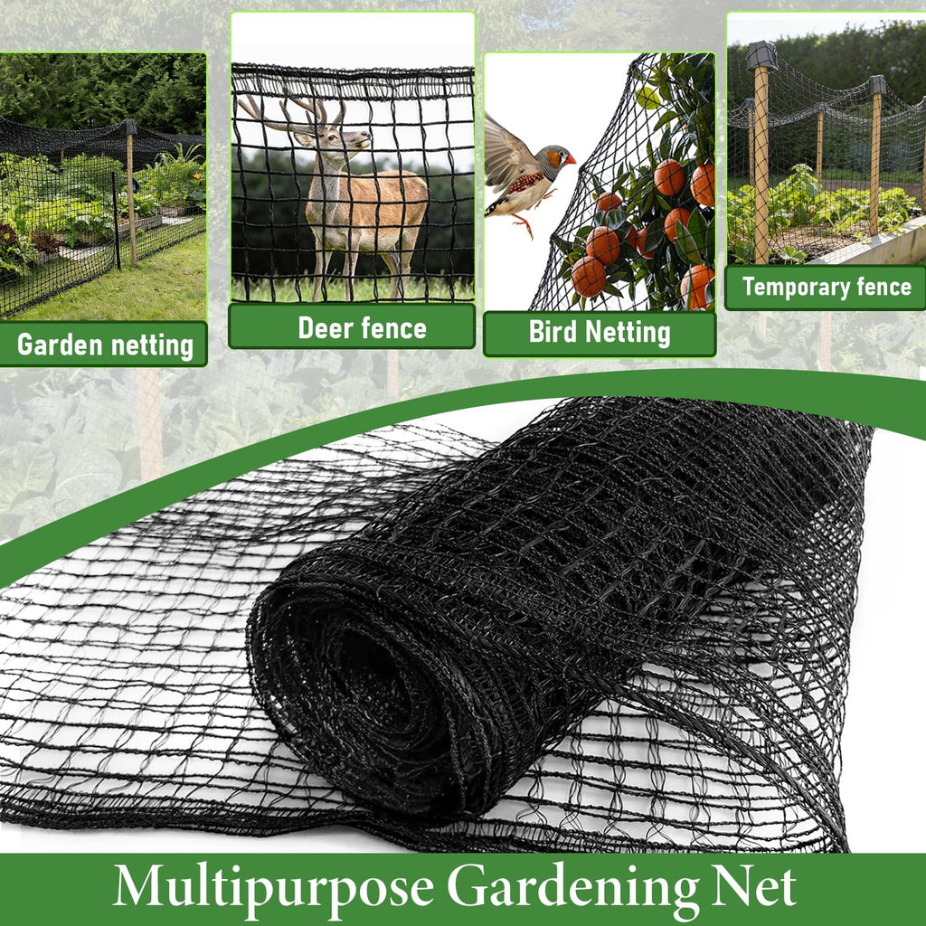 4 x 100ft Deer Fence Netting, Heavy Duty Deer Netting, 55GSM Deer Fence for Garden, Reinforced Edges Anti Bird Netting Mesh for Fruit Trees Vegetable, Raised Bed(55GSM, 4 x100ft)