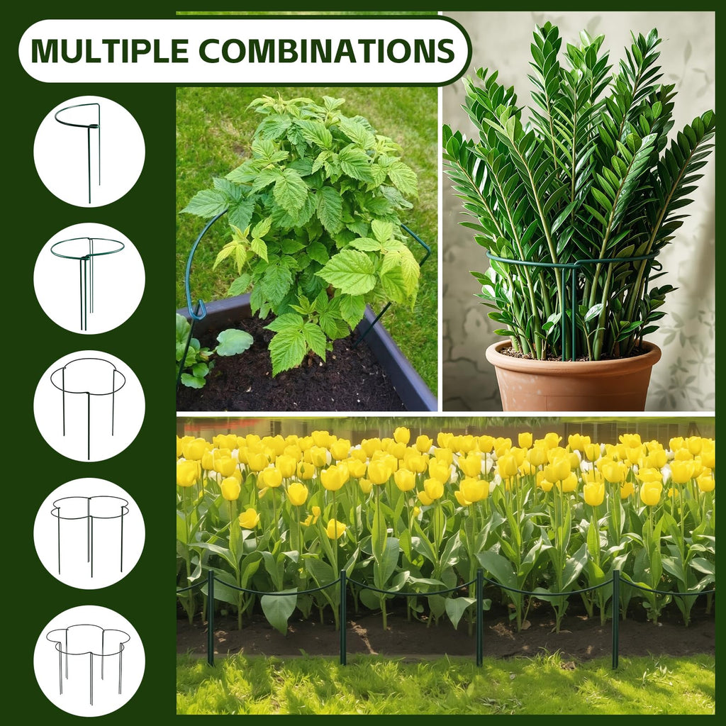 Thealyn 10 Pack Plant Support Stakes, 10" x 16" Peony Cages and Supports