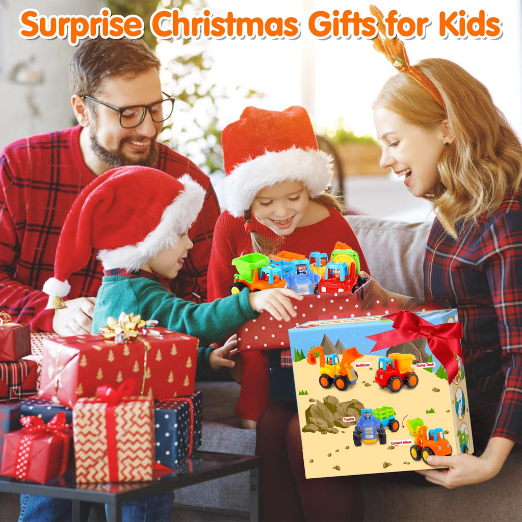 Toddler Toy Car,4PCS Inertia Toy Push and Go Cars,Toys for 2 Year Old Boy