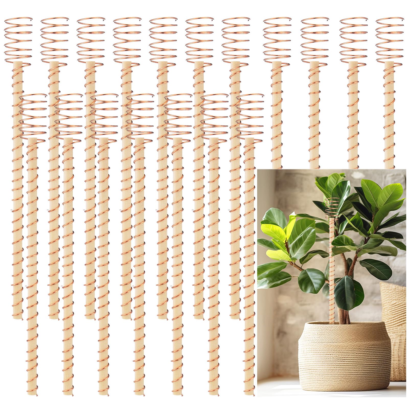 DoubleFill 18 Pcs Electroculture Copper Plant Stakes, 12 Inches