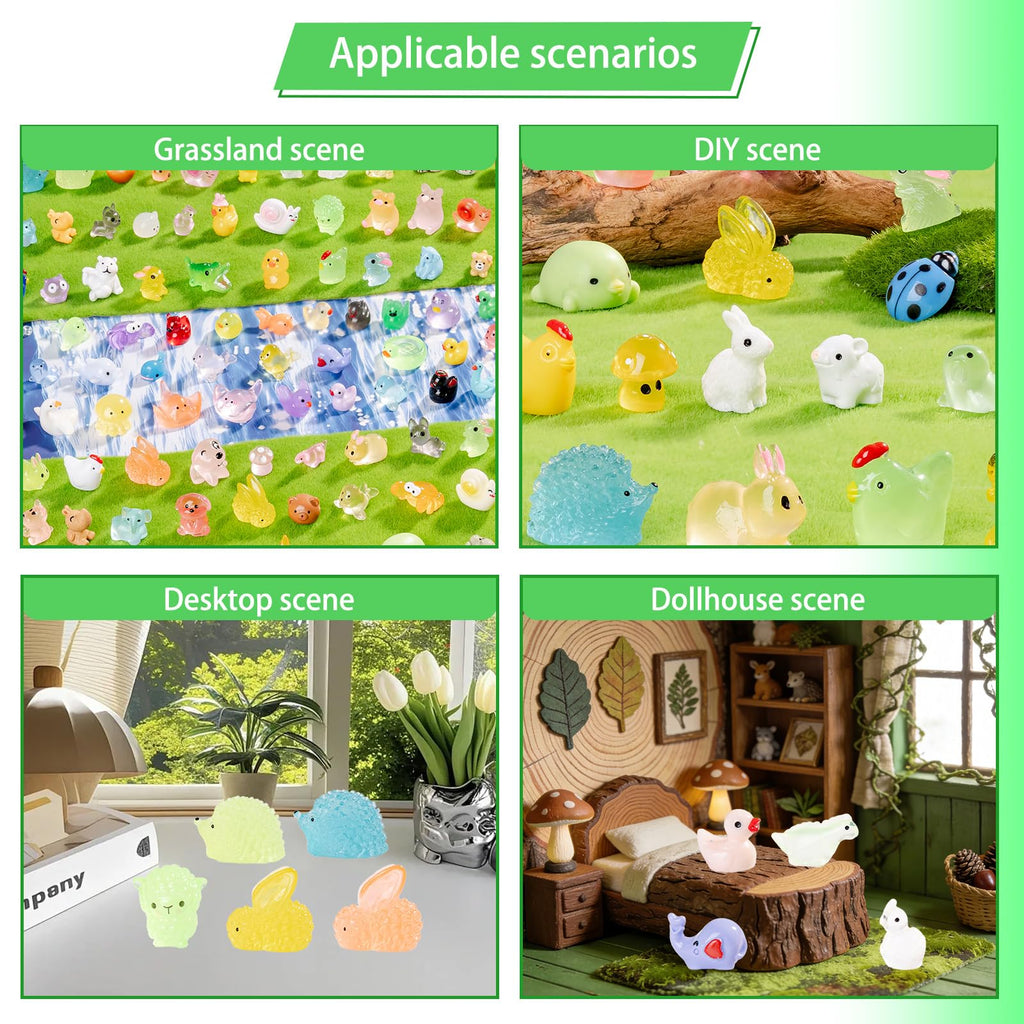 Faunamancy 300 Pcs Mini Resin Animals Figurines Bulk,300 Styles Tiny Animals Variety Pack for Fairy Garden Landscape,Hide Crafts Decor