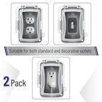 Bates Choice Weatherproof Electrical Outlet Cover, 2 Pack, 1-Gang, Outdoor Outlet Cover, Weatherproof, Outlet Cover Box