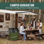 Rachmi 47 Gallon Collapsible Pop-Up Trash Can 2-Pack with Hard Bottom Green