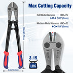 WORKPRO Bolt Cutter, Bi-Material Handle with Soft Rubber Grip, 18", Chrome Molybdenum Steel Blade, W017005A