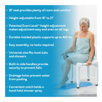 Carex Bath Seat And Shower Chair with Backrest for Seniors, Bath Chair For Elderly, Disabled, Handicap, and Injured Persons, Supports Up To 400lbs, Shower Seat For Inside Shower, Made in USA