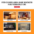 Creative Hobbies® Country Style Incandescent Silicone Dipped Candle Light Bulbs (Pkg of 10 Bulbs) ~ 5 Watt Pearlized Silicone, Gold Glow
