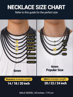 PROSTEEL Punk Jewelry Link Chain Black Necklace Neck Chain 6mm 20inch Gothic Men Cool Chains Mens Necklace