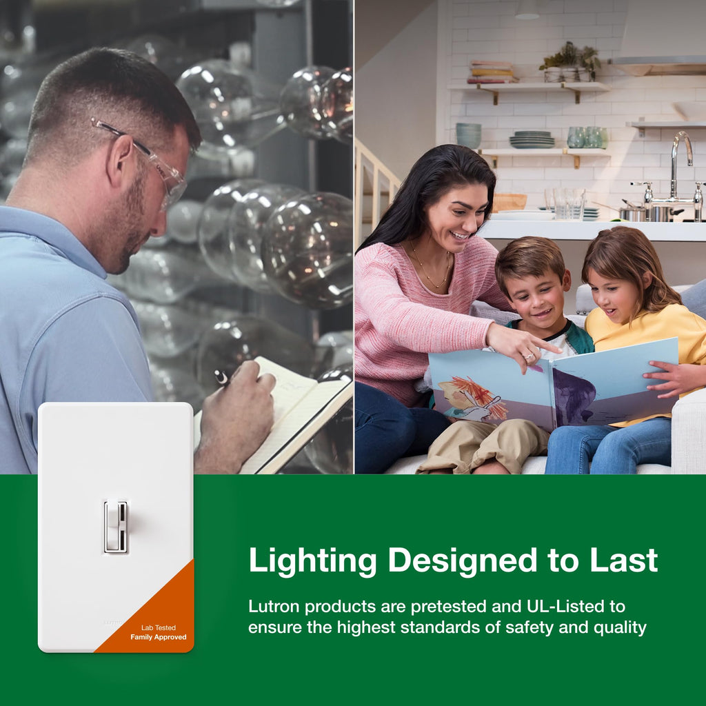 Lutron Ariadni/Toggler LED+ Dimmer Light Switch for Dimmable LED, Halogen and Incandescent Dimmer Switch, 150W, Single-Pole/3-Way, AYCL-153P-BR, Brown