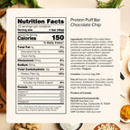 ProMix Nutrition Protein Puff Bars, 12-Pack - Chocolate Chip - Marshmallow Crispy Treat - Great Tasting & Healthy On The Go Snack - High Protein & Low Calorie - Non-GMO & Free From Gluten, Soy, & Corn