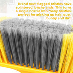 Indoor Broom for Floors 55” Soft Bristle Brooms for Sweeping Indoor/Outdoor to Clean Kitchen, Lobby, Office, Hardwood, Tile, Concrete, Patio, Deck-Yellow