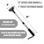 EASACE Lotion Applicator for Back & Body, Long Handle 21.5inch Adjustable Lotion Roller with 2 Replacement Roller for Back self(Silver)