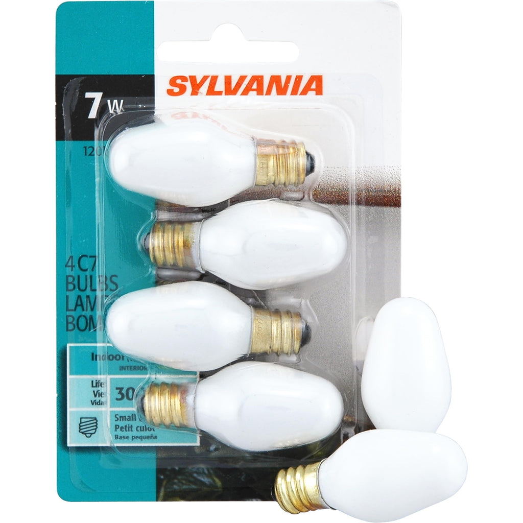 LEDVANCE 13544-7C7/W/BL/4PK 120V Night Light Bulb,Incandescent, Warm White 7 watts
