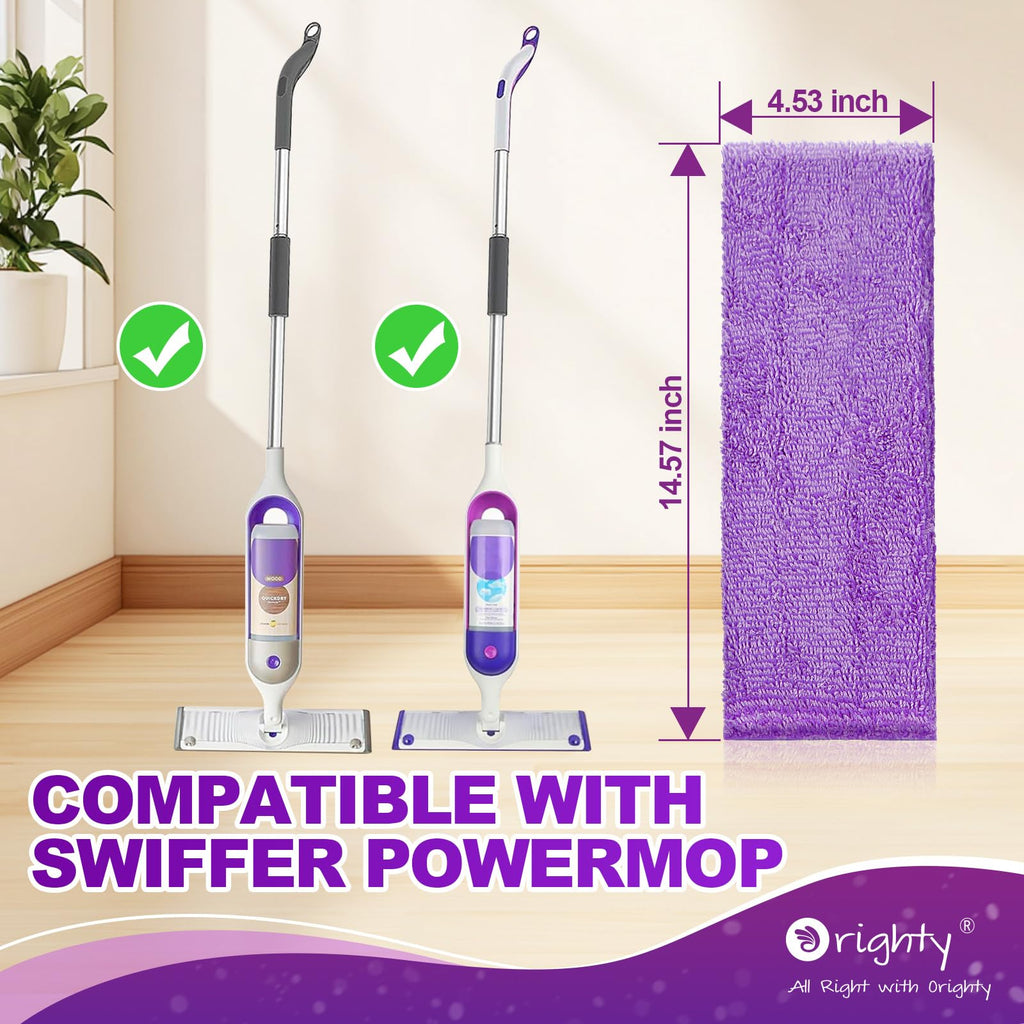 Orighty Reusable Mop Pads for Swiffer PowerMop, 20 Pack Power Mop Pads Refills for 13 ''-15 '' Spray Mop, Microfiber Mop Pads Refills for Multi-Surface Floor, Machine Washable
