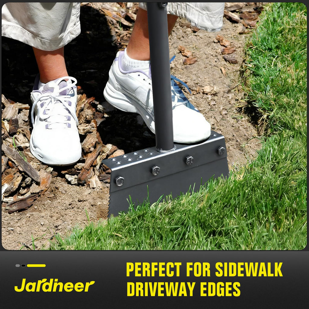 Jardineer Garden Flat Shovel Heavy Duty, Multifunctional Garden Cleaning Shovels for Lawn Edging,Sidewalk Weeding, Floor Scraper Long Handle, Metal Snow Shovel,Ice Scraper for Driveway (60")