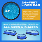 Yankee Pool Liner Pad, 24 Ft Round Puncture Proof Pool Mat, Above Ground Pool Liner Protector Against Tearing, Grass, Under Pool Pad to Prolong Swimming Pool Liner Life