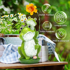 GIGALUMI Solar Garden Statues, Loving Frog Garden Decor