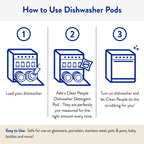 The Clean People Dishwasher Pods - Cuts Grease & Rinses Sparkling Clean - Residue-Free - Phosphate Free Dishwashing Pods (60 Count, Lemon Verbena)