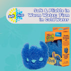 Scrub Daddy Disney Stitch Dish Sponge Twin Pack, Smiley Face Sponges for Cleaning & Washing Up - Kitchen Non Scratch Scourers with FlexTexture Firm & Soft Scrubbing, Dishwashing Scrubber