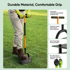 Grenebo Lawn Aerator Tool with 16 Spikes, Manual Yard Aerator, Black Orange