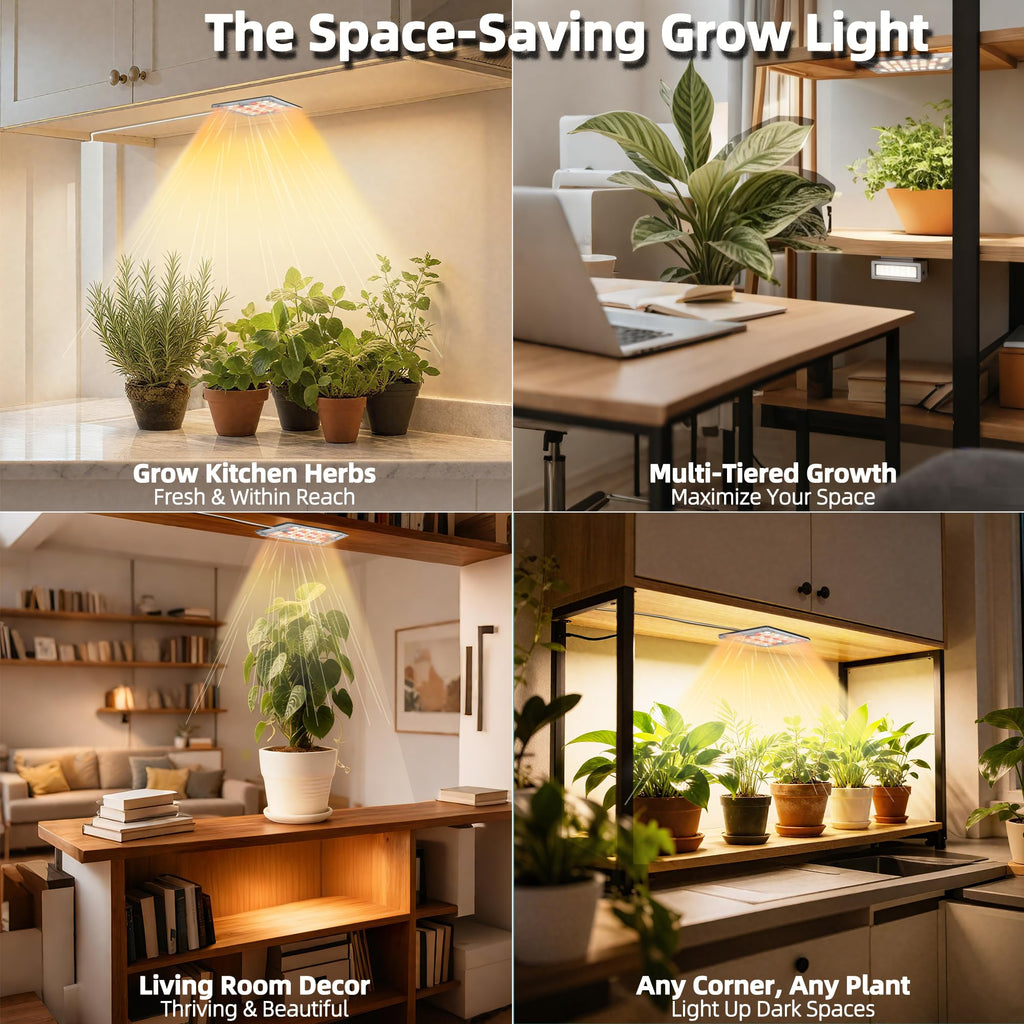 Under Shelf Grow Light, Stick On LED Plant Light, Indoor Plants with Timer
