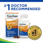 PreserVision AREDS Eye Vitamins, #1 Eye Doctor Recommended Brand, Multivitamin with Lutein, Vitamins C & E, Zinc, and Copper Supplements, 120 Softgels