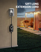 DEWENWILS Light Timer Outdoor Weatherproof with 12 FT Extension Cord
