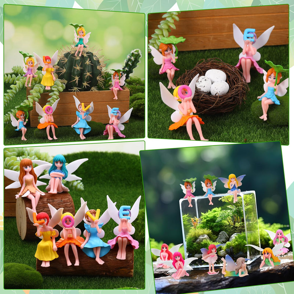 GGSTDDUP 20 Pcs Fairy Figurines Miniature Fairies Full Collection Garden Set