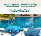 2 Pack Turtle Hot Tub Scum Absorber, Floating Scum Sponge for Spa Hot Tub – Oil Absorbing Hot Tub Scum Sponge with Mesh Cleaning Cloths, Essential Hot Tub Accessories to Help Keep Water Clear