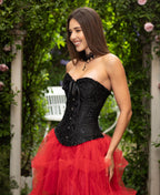 SZIVYSHI 14-Bone Overbust Corset Top - Black - Small