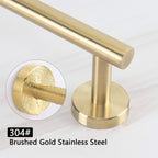 NearMoon Bath Towel Bar, Thicken Stainless Steel Shower Towel Rack Holder Wall Mounted for Bathroom, 9-lnch Overall Length-7-lnch Usable Hanging Space (1 Pack, Brushed Gold)