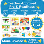 TOYVENTIVE Books, Toddler Flash Cards, and Puzzles – Educational Toys and Birthday Gifts for 1, 2, 3 Year Old Girl, Preschool Learning Activities and Games, Colors, Shapes, Letters, Numbers