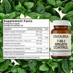 Zefdvc Ovouria Breath and Gut Balance - 7-in-1 Breath Control, Targets Bad Breath at The Gut Root, Natural Ingredients with Probiotics, Vegan Gluten-Free, 60 Capsules(1pc)