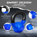 Yes4All Kettlebell, 5 lb Vinyl Coated Cast Iron Strength Training Kettlebells for Home Gym Exercises, Heavy Weights Gym, Fitness, Full Body Workout Equipment, Push up, Grip, Strength Training - Blue