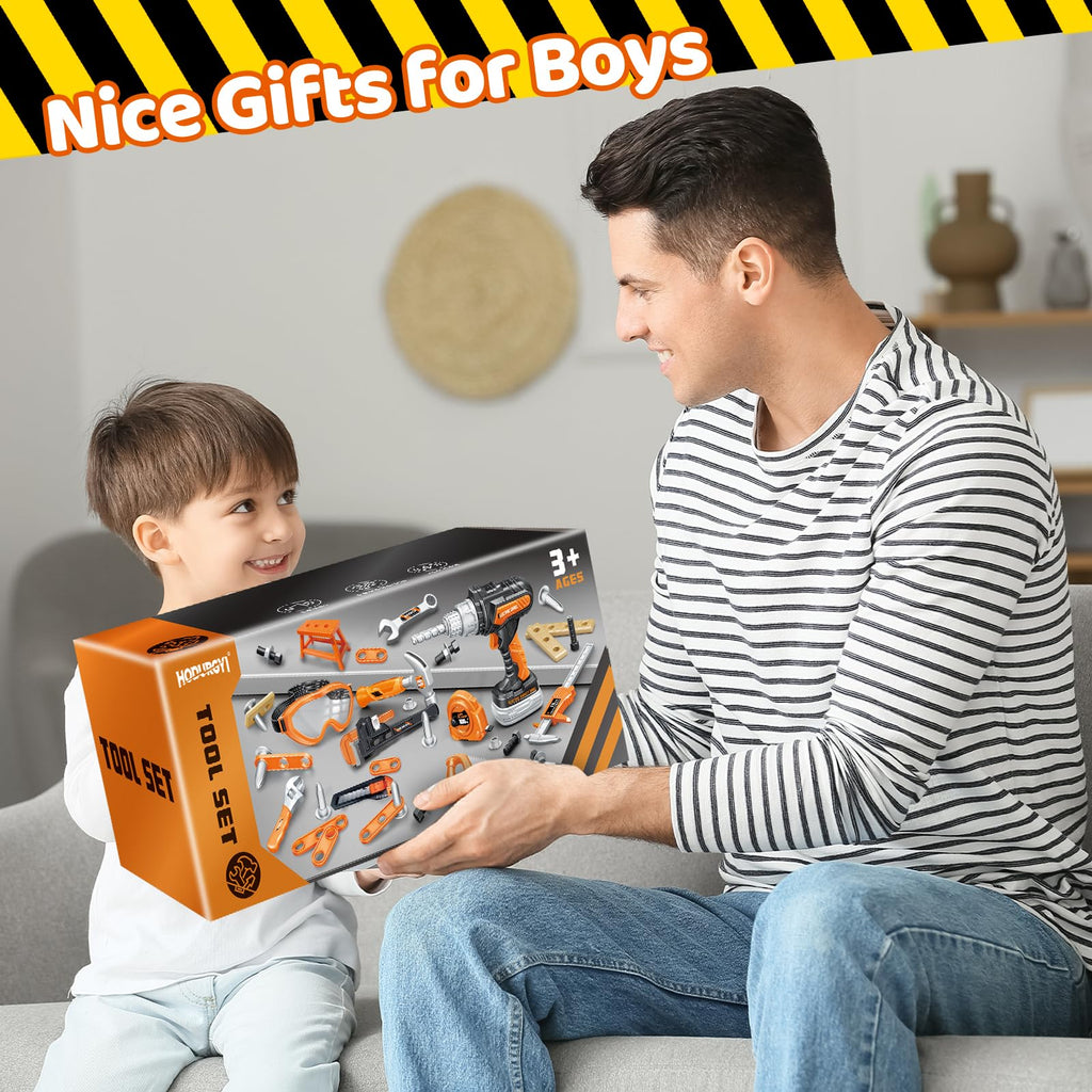 Kids Tool Set, Toddler Tool Set with Toy Drill & Tool Box for Ages 3-5 Boys