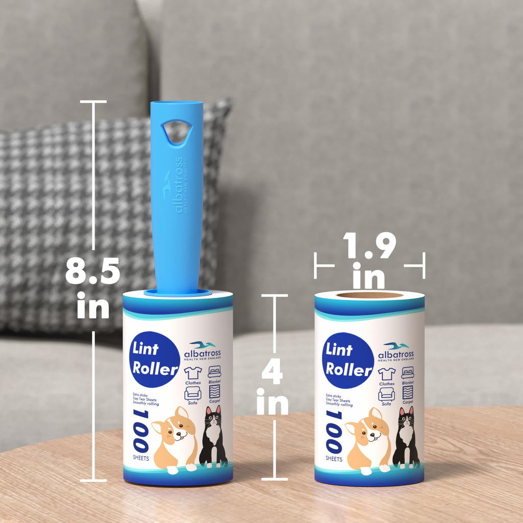 400 Sheets Lint Rollers for Pet Hair Extra Sticky, 2 Handles, 4 Rollers
